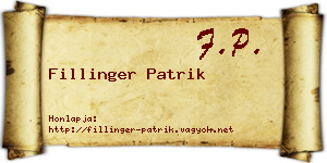 Fillinger Patrik névjegykártya